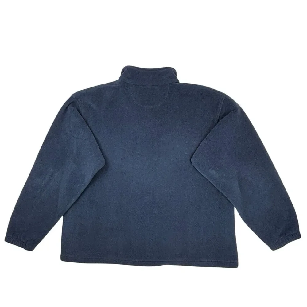 DULUTH TRADING Co.‎ Sz XL Fleece Jacket Pullover 1/4 Zip Navy Blue Pockets Thick